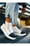 Lace-Up Men's Sneaker Boots White Black - 5