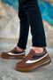 Lace-Up Balloon Sole Men's Casual Shoes Tan - 2