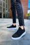 Knitwear Fabric Men's Sports Shoes Black - 3