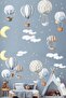 Sky Dream Retro Balloons Clouds and Stars Kids Room Wall Sticker Set