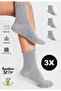 Bamboo Women's Gray Ruffled Elastic Seamless Women's Socks 3-Piece Gray Socks/Non-Marking/Non-Tightening Socks