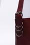 Women's Burgundy Adjustable Strap Shoulder Bag Stn-Burgundy - 5