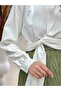 White Selen Veined Fabric Laced Shirt - 3