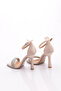 2028 Women's Thick Silver Stone Banded Ankle Belt Tie Back Closed Heel Sandals - 3