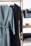 Unisex Cotton Family Bathrobe Set - Anthracite - Mint