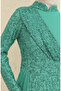 Sequined tulle evening dress 5345-15 green - 5