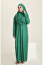 Large size practical prayer dress with bag 1975-08 emerald green - 2