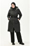Large size quilted fur puffer jacket 5058-04 black - 3
