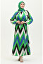 Green Patterned Viscose Dress - 0438-03 - 4