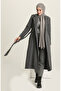 Belted winter coat 612970-02 gray