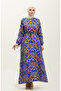 Hümeyra patterned viscose dress 0322-04 cobalt blue - 2
