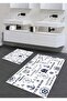 سجادة حمام موديل 6008 مطبوعة رقمية مضادة للانزلاق وقابلة للغسل - (60X100)+(50X60)