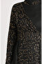 Sequined Tulle Evening Dress 5345-10 Black Gold - 4