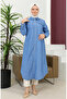 Long denim tunic 7001-01 denim blue - 2