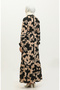 Black Beige Yezra Patterned Belted Dress - 0345-05 - 5