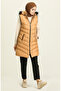 Hooded Quilted Puffer Vest 7003-02 Camel - 2