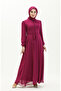 Chiffon Evening Dress with Button Detail 5695-13 Purple - 3