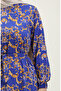 Hümeyra patterned viscose dress 0322-04 cobalt blue - 4