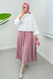 Bow Detailed Midi Shirt 2549 - White - 4