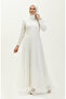 Tulle evening dress with pearls 5664-08 ecru - 3