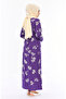 Patterned Şile Fabric Dress 0450-02 Purple - 3