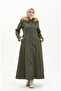 Hooded kaşe coat 712010-04 khaki green - 3