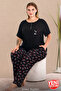 Lady Plus Size Floral Print Sleepwear Button Top Short Sleeve Pajama Set 11016 - 3