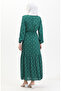 Emerald Green Anchor Patterned Belted Dress - 0461-04 - 6