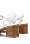 Women's Genuine Leather White Heeled Sandals - 5