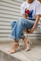 Lemi̇na Women's White Heel Single Strap Sandals - 2