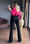 Women's Black Flared Jeans Colorfast Black Spanish (Full Fit) - 3