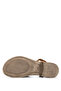 Women's Genuine Leather Brown Flat Sandals - 3