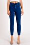 Women's Dark Blue High Waist Jeans - 2