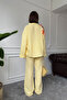 طقم موسلين بشريط في الأمام - أصفر - 7