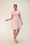 Soft Touch Pink Color Flared Detailed Modal Comfortable Dress - 6