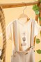 Girl Boy Baby Kids Cream Set of 2 Natural Cotton First Ben Trend Fashion Bottom Top Set - 2
