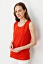 Women's Strappy Combed Cotton T-Shirt Orange