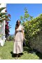 Mink Collar Scallop Embroidered Long Strap Dress - 3