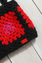 Hand Knitted Red & Black Granny Square Crop Top – Size 36–40 Compatible - 2