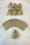 Jute Straw Sack Pouch, Henna Cookie Gold Jewelry Gift Pouch, 50 Pieces Size 9X12Cm