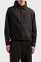 Men's Letter Motif Hooded Collar Long Sleeve Snap Closure Black Coat Em 001003   Af15384-U8168