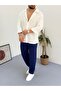 White Navy Blue Men's Summer Crinkle Lycra Fabric Long Sleeve Shirt Tracksuit 2 Piece Wrap Suit