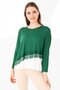 Women's Crew Neck Long Sleeve Skirt Lace Piece Combed Cotton Tunic Nefti - 8