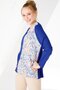 Women's Crew Neck Long Sleeve Floral Printed Combed Cotton Blouse K.cobalt blue Blue - 7