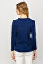 Women's V-Neck Camisole Cotton Blouse Navy Blue - 8