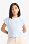 100% Cotton Boxy Fit Crew Neck Basic Short Sleeve T-Shirt for Girls C4511A825Sm - 3