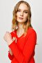 Women's V-Neck Camisole Cotton Blouse Orange - 3