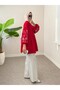 Embroidered Piece Tunic with Half Buttoned Sleeves and Elastic Sleeves - 2