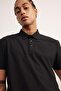 Black Men's Polo Neck T-Shirt D9244Ax/Bk81