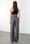 Women's Pleated Fabric High Waist Palazzo Pants Pants-002 - 6